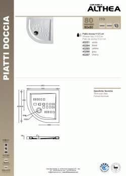 piatto doccia 80x80 ITO angolo